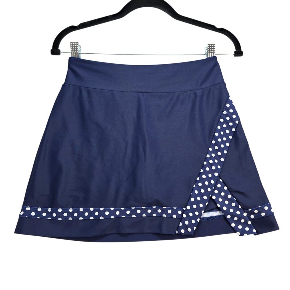 Tzu Tzu Women's LPGA Maria Fassi MF Exclusive Bailey Navy Dotty Golf Skort XS